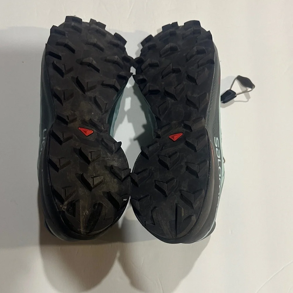 Salomon Speed Cross 5 hiking Shoes Green mint & Black bungee laces ortholite - Picture 4 of 8